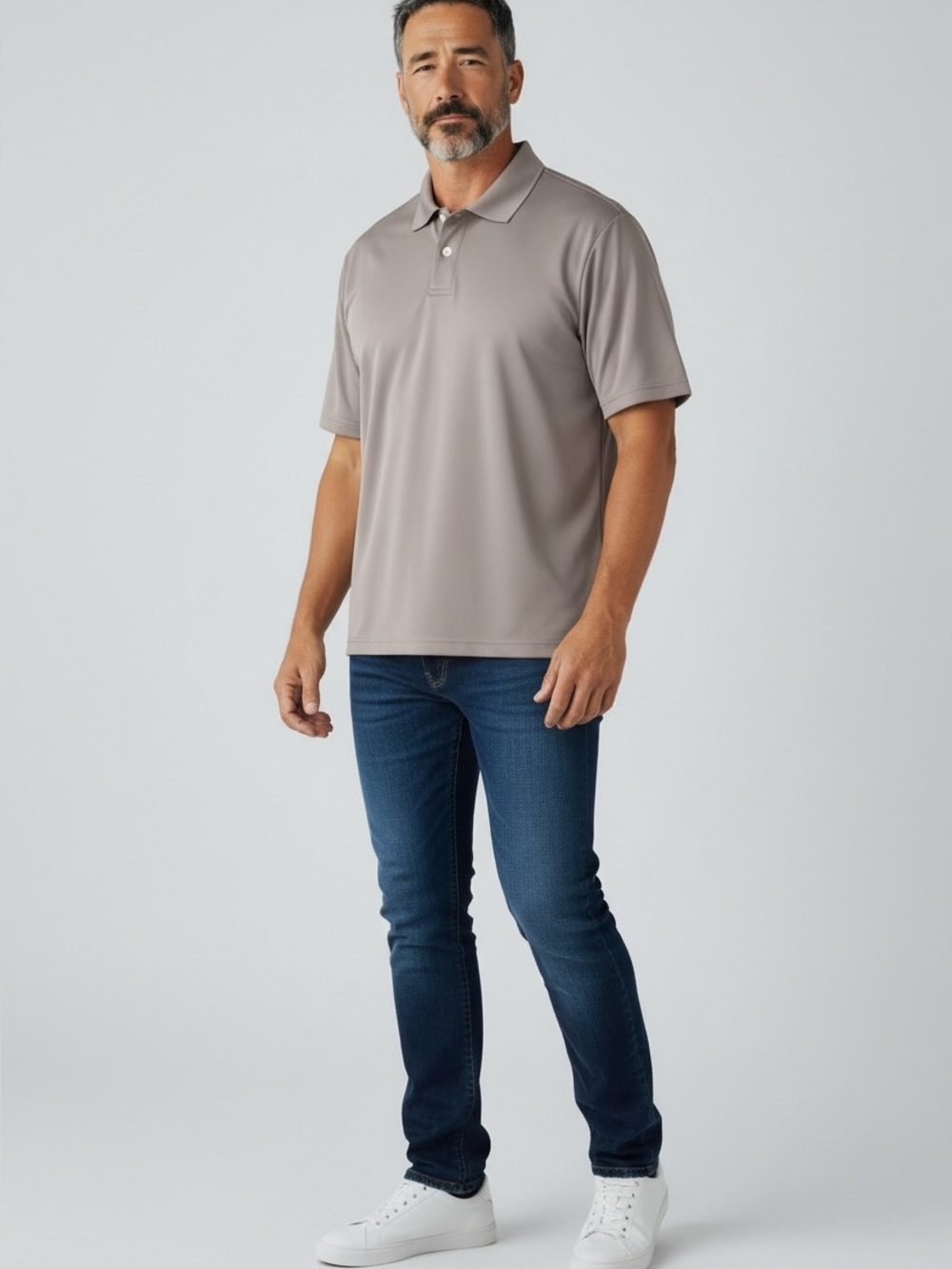 Hanes Men’s Cool DRI Performance Polo Shirt Graphite Large
